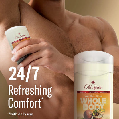 Old Spice Whole Body Solid Deodorant for Men - Vanilla & Shea - Aluminum-Free 3oz
