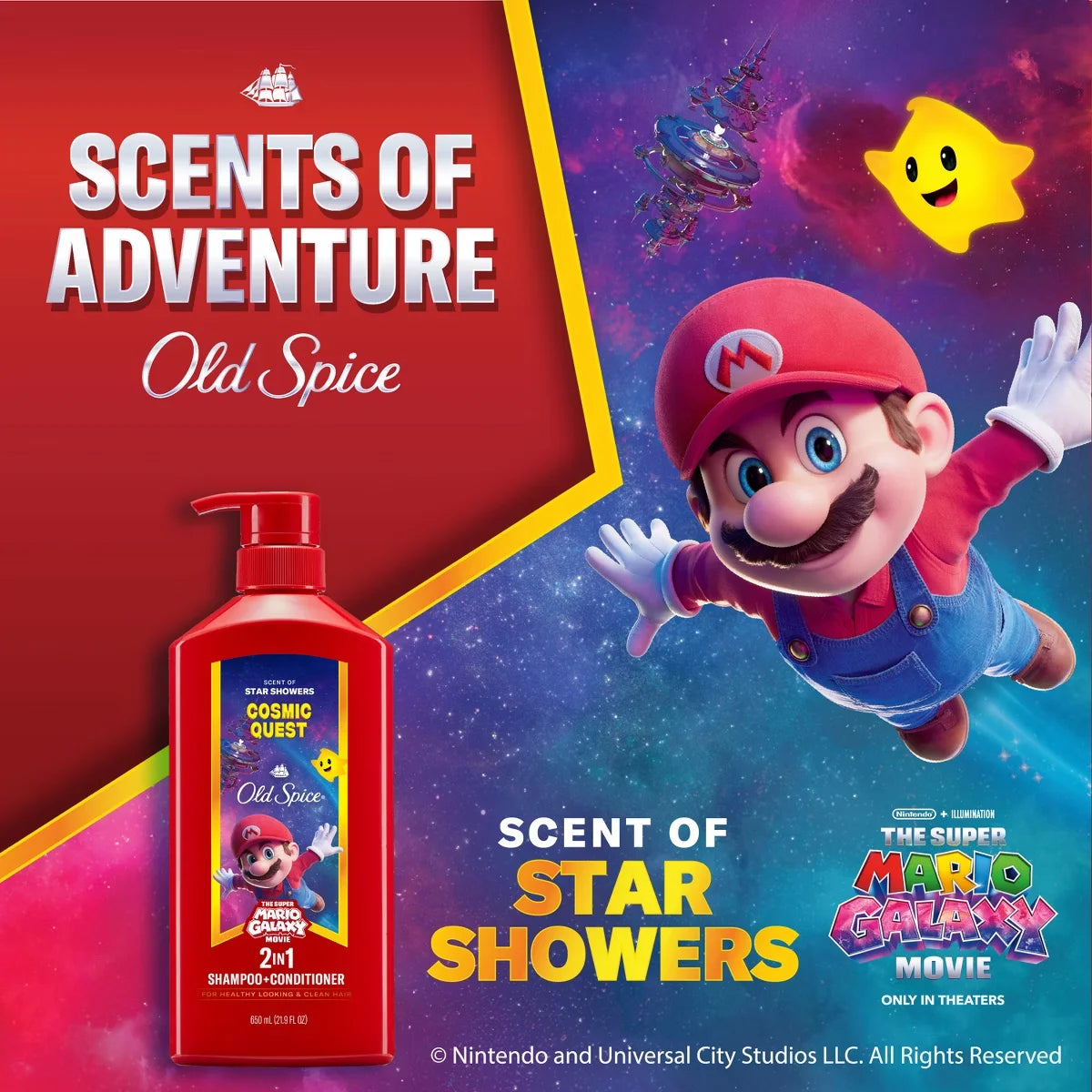 Old Spice Super Mario Cosmic Galaxy 2-in-1 Shampoo and Conditioner - 21.9 fl oz