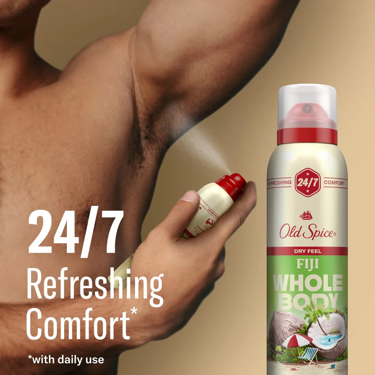 Old Spice Whole Body Spray Deodorant for Men - Fiji - Aluminum-Free 3.5oz