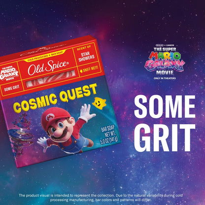 Old Spice x The Super Mario Galaxy Men’s Some Grit Cosmic Quest Cold Processed Bar Soap - Scent of Star Showers - 5oz