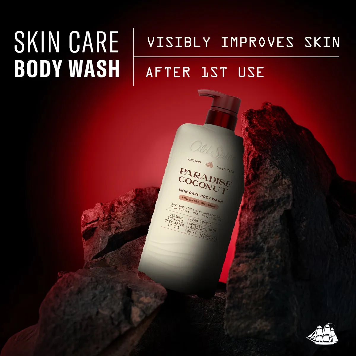 Old Spice Windborn Collection Men's Body Wash for Extra Dry Skin - Paradise Coconut Scent - 20 fl oz