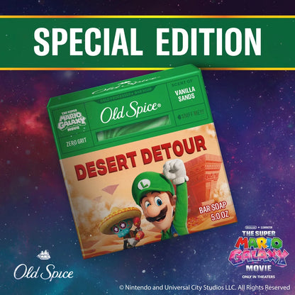 Old Spice x The Super Mario Galaxy Zero Grit - Men’s Desert Detour Cold Processed Bar Soap - Scent of Vanilla Sands - 5oz