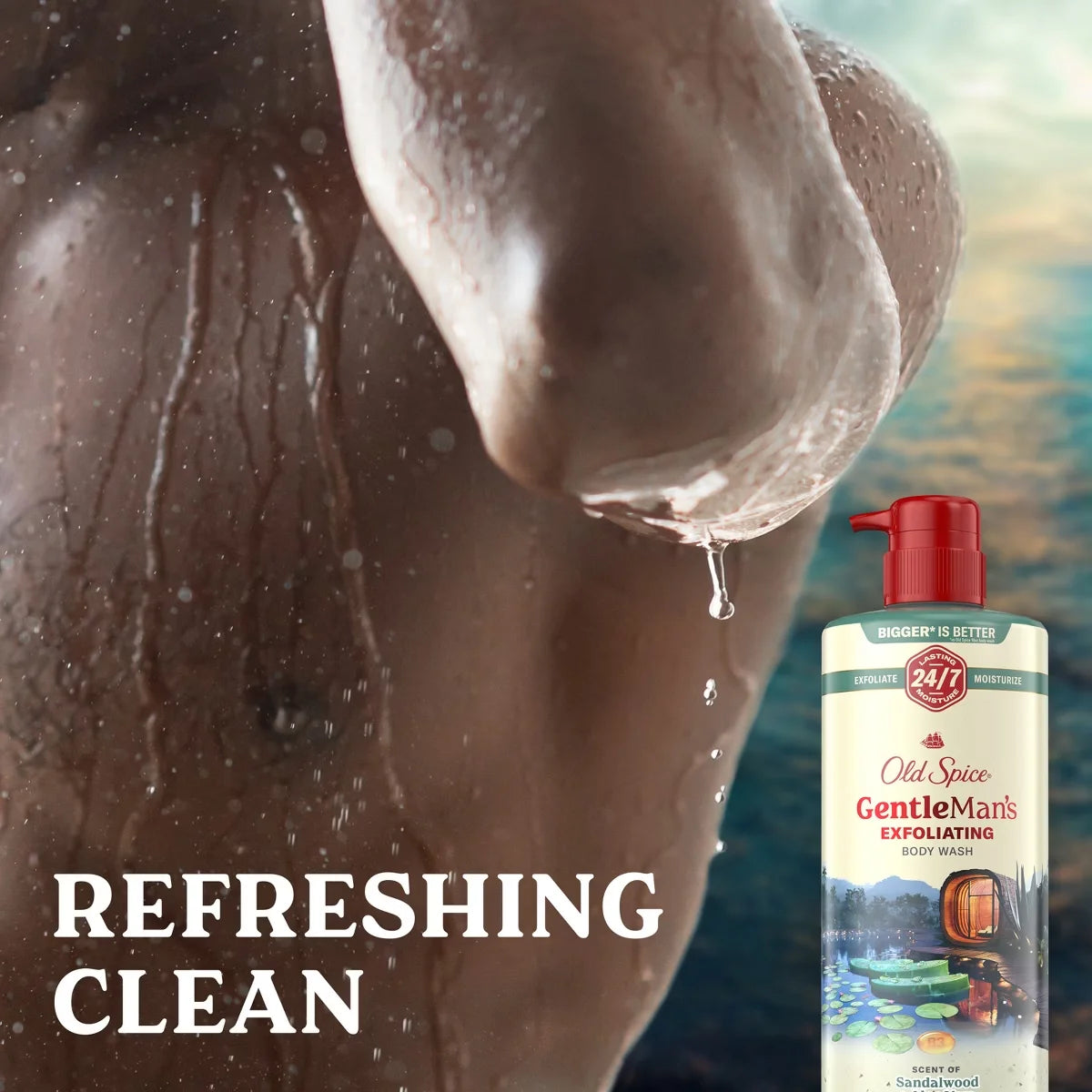 Old Spice Gentle Man's Blend Exfoliating Bodywash Pump - Sandalwood & Aloe Vera - 26 fl oz: Paraben-Free, Phthalate-Free, Contains Vitamin B3