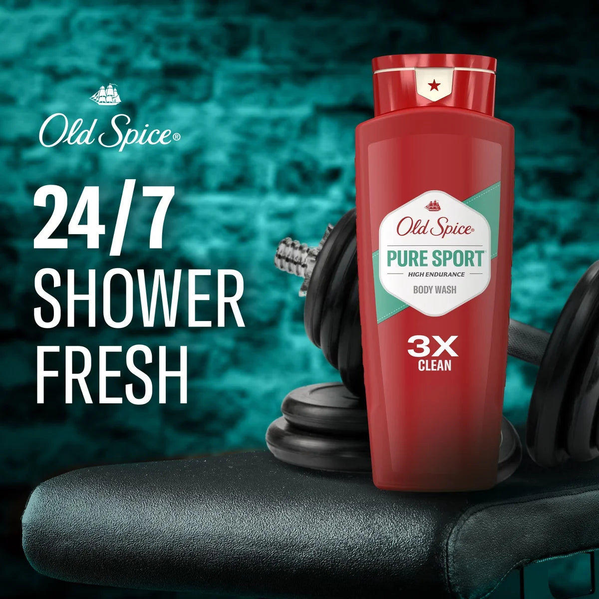 Old Spice High Endurance Pure Sport Body Wash - 24 fl oz/2pk: Liquid for Normal Skin, Whole Body Use, Squeeze Bottle