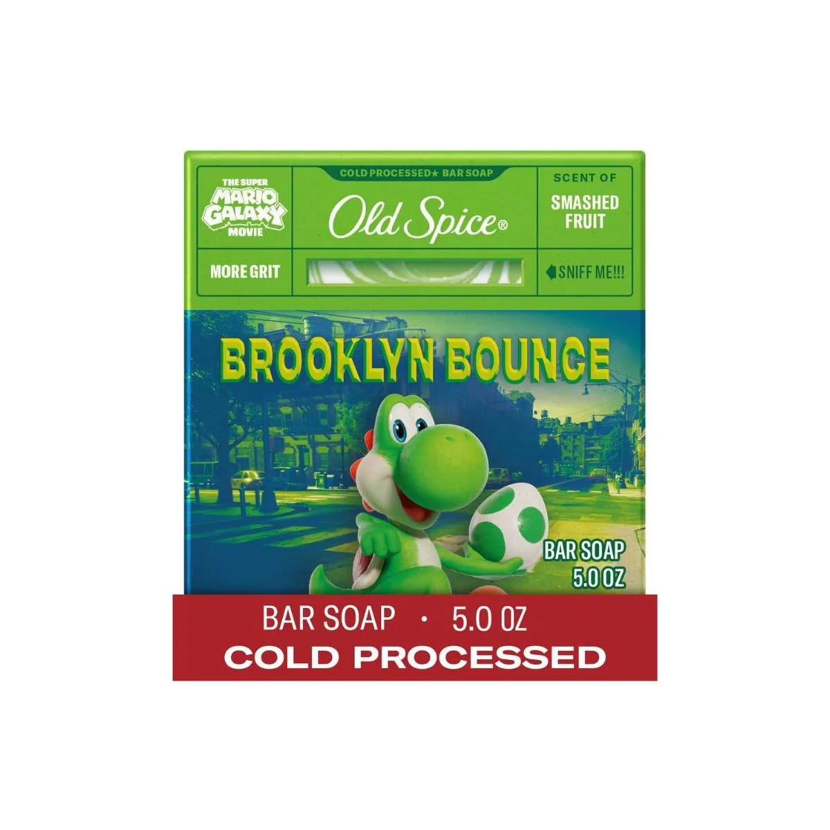 Old Spice x The Super Mario Galaxy Men’s Brooklyn Bounce Cold Processed Bar Soap - Scent of Smashed Fruit - 5oz: Basic Cleansing, Normal Skin