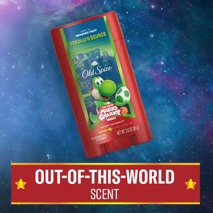Old Spice x The Super Mario Galaxy Brooklyn Bounce Men's 24/7 Lasting Freshness Aluminum-Free Deodorant - Scent of Smashed Fruit - 3oz