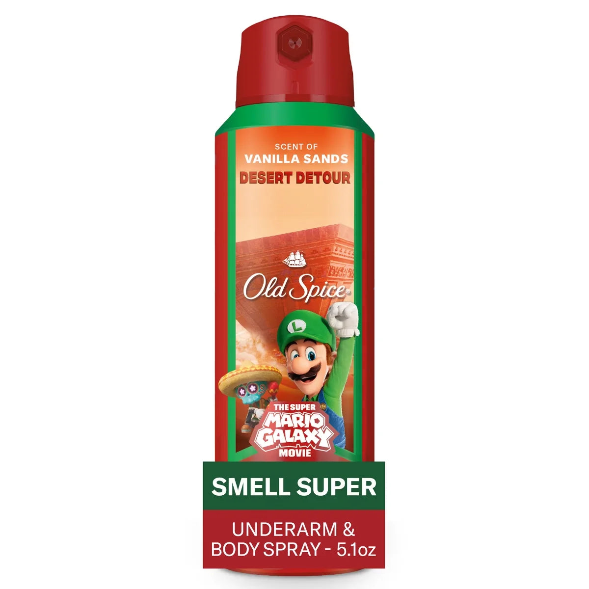 Old Spice x The Super Mario Galaxy 24/7 Odor Control Aluminum-Free Deodorant Body Spray - Desert Detour - 5.1 fl oz