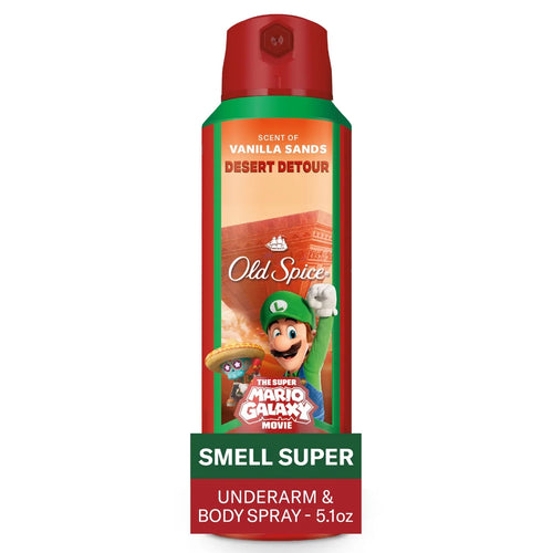 Old Spice x The Super Mario Galaxy 24/7 Odor Control Aluminum-Free Deodorant Body Spray - Desert Detour - 5.1 fl oz