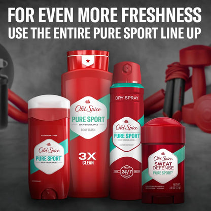 Old Spice Hardest Working Collection Sweat Defense Solid Antiperspirant & Deodorant Pure Sport Plus Twin Pack - 2.6oz