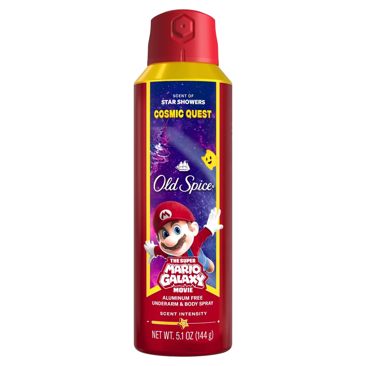 Old Spice x The Super Mario Galaxy Cosmic Quest 24/7 Odor Control Aluminum-Free Deodorant Body Spray - Scent of Star Showers - 5.1 fl oz