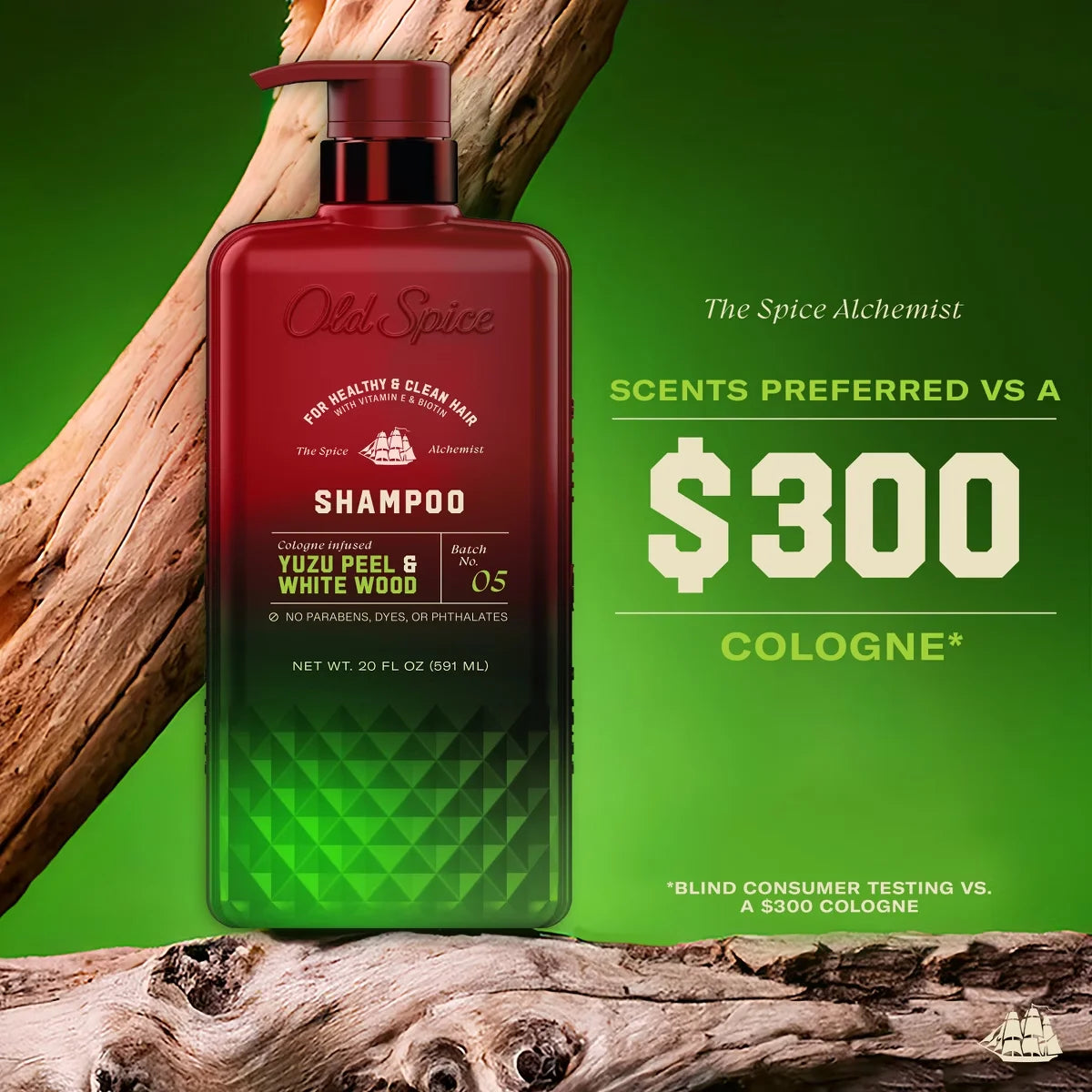 Old Spice x The Spice Alchemist Yuzu Peel & White Wood Cologne Infused Shampoo - 20 fl oz