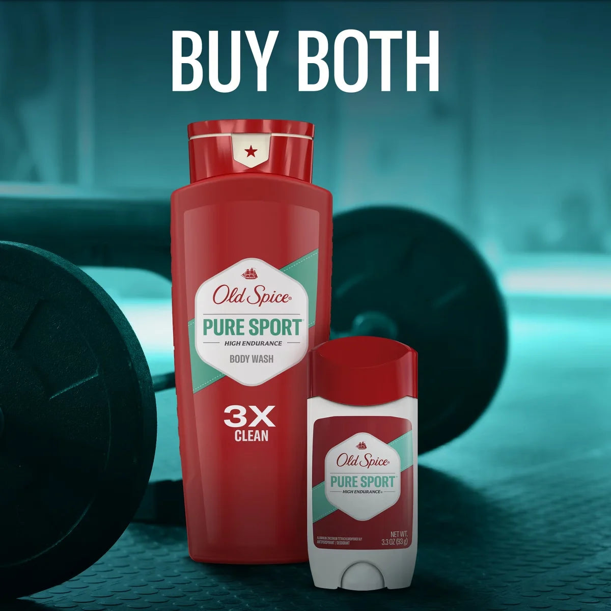 Old Spice High Endurance Pure Sport Body Wash - 24 fl oz/2pk: Liquid for Normal Skin, Whole Body Use, Squeeze Bottle