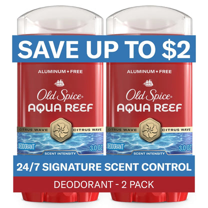 Old Spice Deodorant Aqua Reef Twin Pack - 3oz/2pk