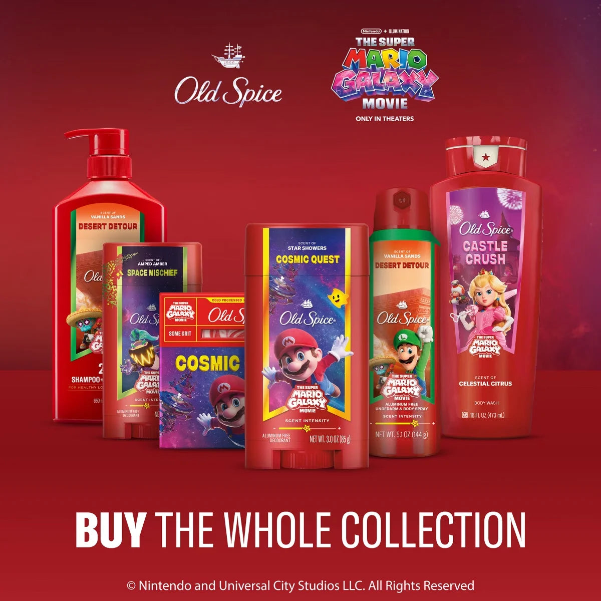 Old Spice x The Super Mario Galaxy Cosmic Quest 24/7 Odor Control Aluminum-Free Deodorant Body Spray - Scent of Star Showers - 5.1 fl oz