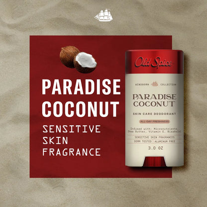 Old Spice Men's Aluminum-Free All Day Freshness Windborn Collection Deodorant - Paradise Coconut - 3oz