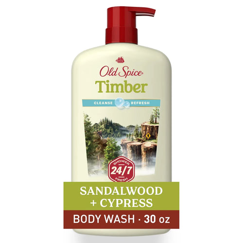 Old Spice Men's Body Wash Timber with Sandalwood - 30 fl oz: For Normal Skin, Liquid Form, Basic Cleansing, Whole Body