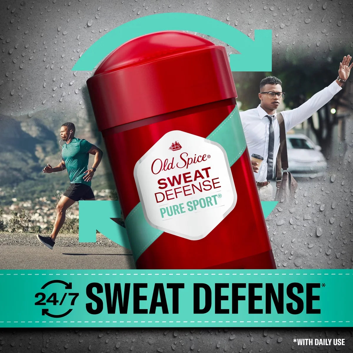 Old Spice Hardest Working Collection Sweat Defense Solid Antiperspirant & Deodorant Pure Sport Plus Twin Pack - 2.6oz