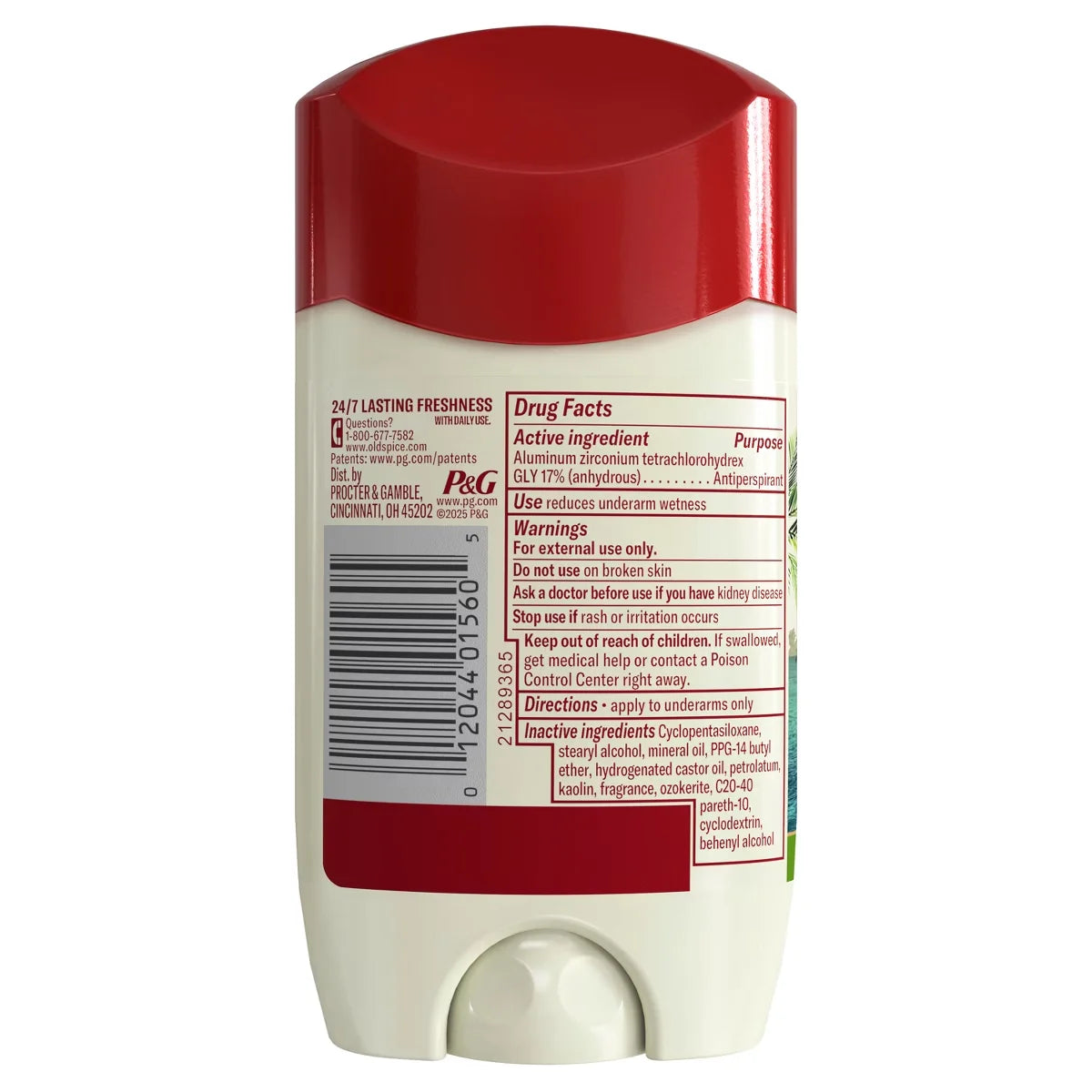 Old Spice Men's Fiji with Palm Tree Antiperspirant & Deodorant - 2.6oz: Paraben-Free, Invisible Solid, Under Arm