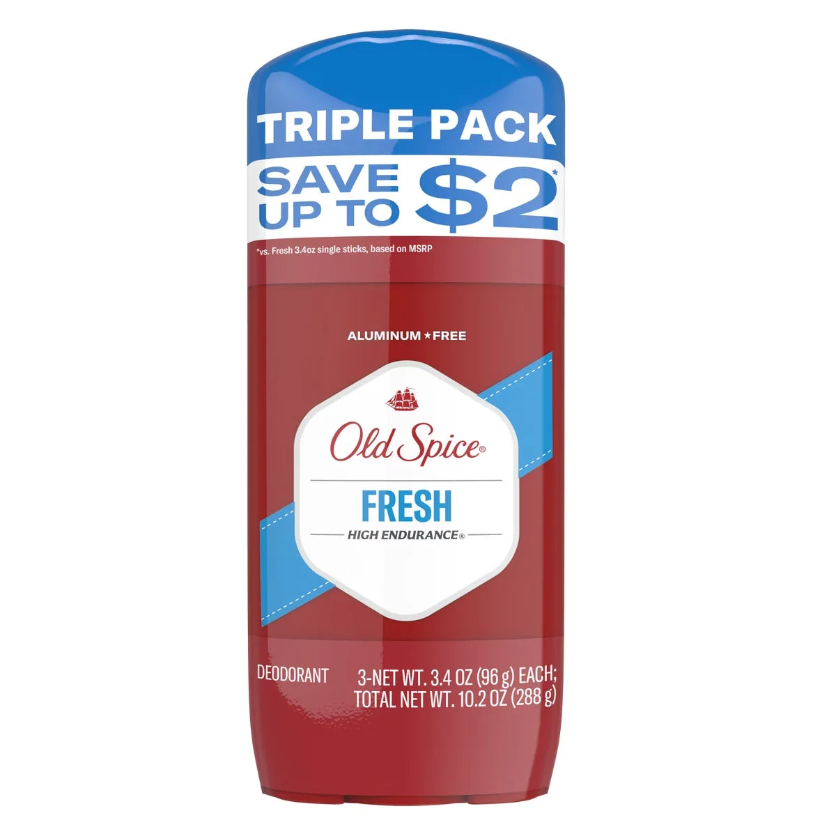 Old Spice Men's Deodorant - Legendary Fragrance Fresh - 3.4oz/3pk: Under Arm Application, Invisible Solid, Antiperspirant