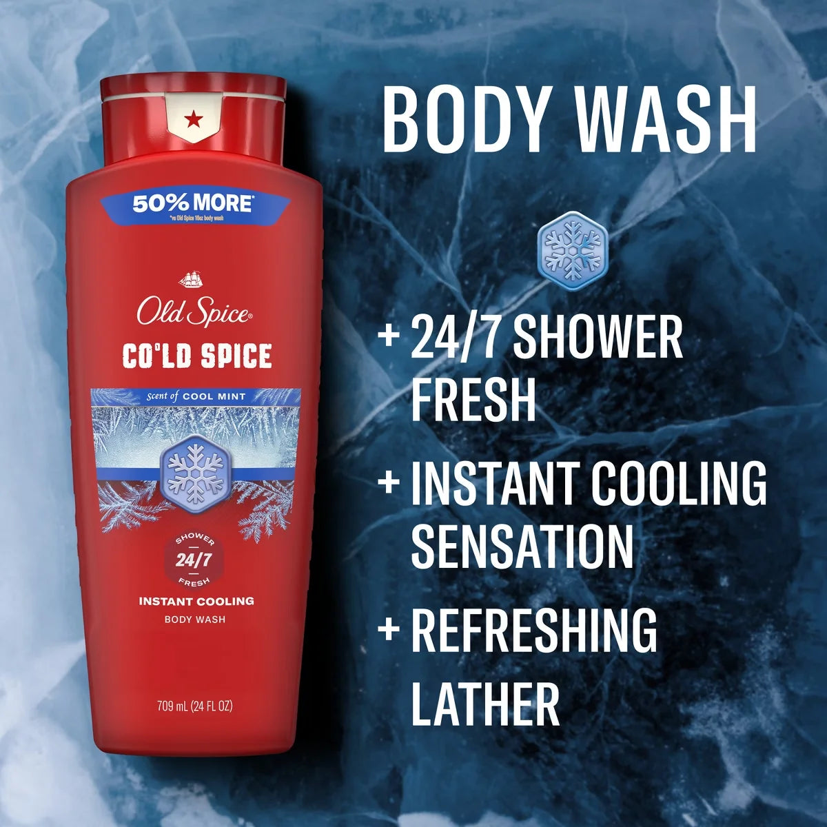 Old Spice Red Collection Men's Long-Lasting Fragrance Refreshing Clean Body Wash - Cold Spice Scent - 24 fl oz