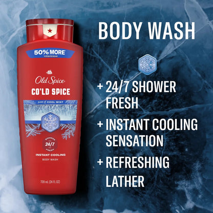 Old Spice Red Collection Men's Long-Lasting Fragrance Refreshing Clean Body Wash - Cold Spice Scent - 24 fl oz