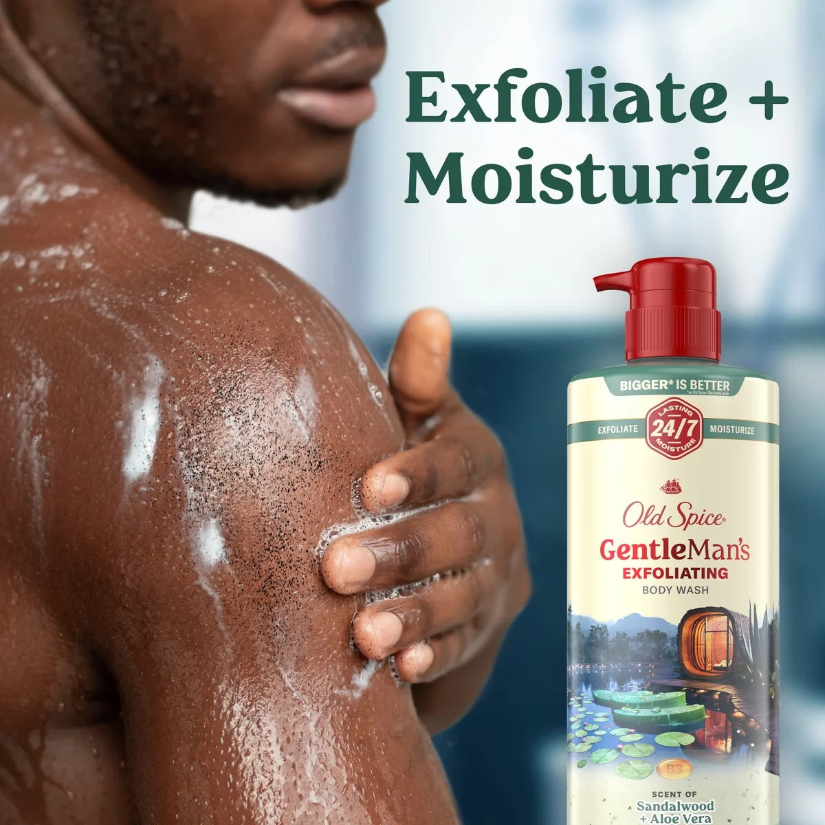 Old Spice Gentle Man's Blend Exfoliating Bodywash Pump - Sandalwood & Aloe Vera - 26 fl oz: Paraben-Free, Phthalate-Free, Contains Vitamin B3