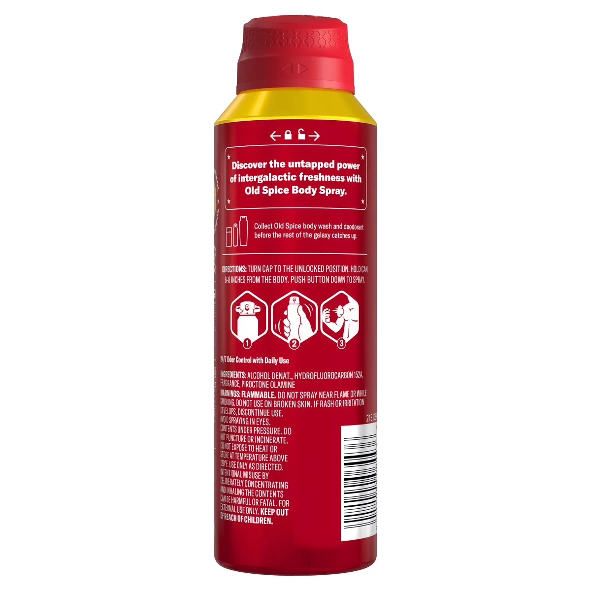 Old Spice x The Super Mario Galaxy Cosmic Quest 24/7 Odor Control Aluminum-Free Deodorant Body Spray - Scent of Star Showers - 5.1 fl oz