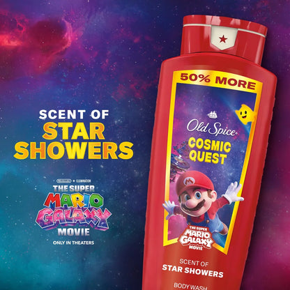 Old Spice x The Super Mario Galaxy Men's 24/7 Shower Fresh Cosmic Quest Body Wash - Scent of Star Showers - 24 fl oz