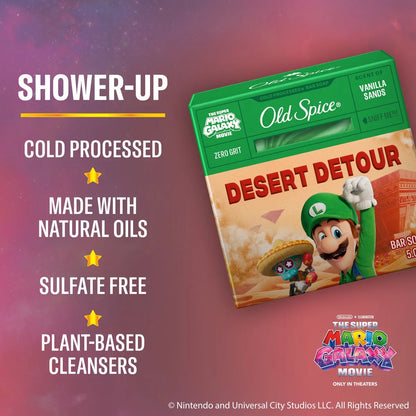 Old Spice x The Super Mario Galaxy Zero Grit - Men’s Desert Detour Cold Processed Bar Soap - Scent of Vanilla Sands - 5oz