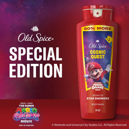Old Spice x The Super Mario Galaxy Men's 24/7 Shower Fresh Cosmic Quest Body Wash - Scent of Star Showers - 24 fl oz