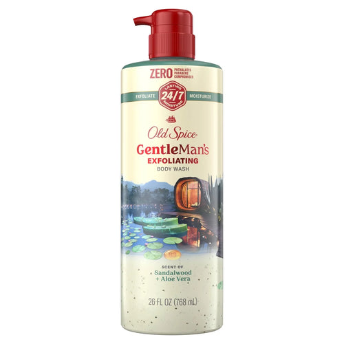 Old Spice Gentle Man's Blend Exfoliating Bodywash Pump - Sandalwood & Aloe Vera - 26 fl oz: Paraben-Free, Phthalate-Free, Contains Vitamin B3