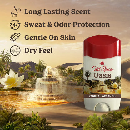 Old Spice Antiperspirant & Deodorant - Invisible Solid - Oasis - 2.6oz: Under Arm, Vanilla Scent, Normal Skin