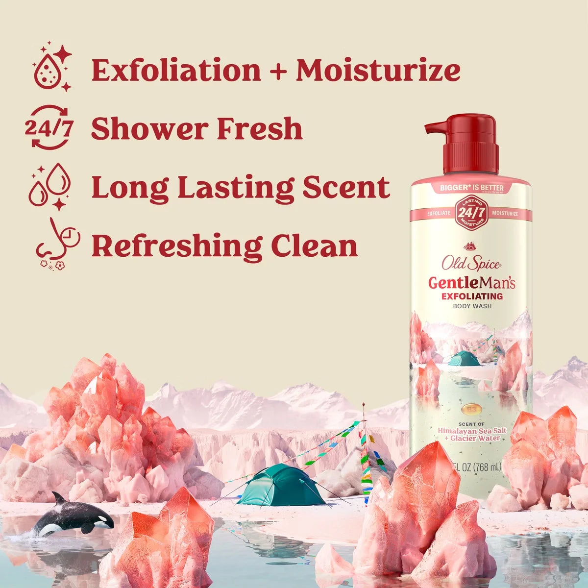 Old Spice GentleMan's Blend Exfoliating Body Wash - Himalayan Sea Salt - 26 fl oz: Whole Body, Pump Bottle, Normal Skin