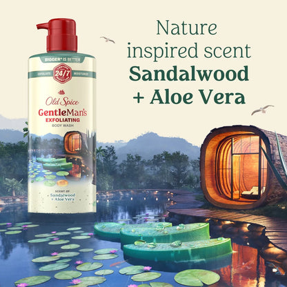 Old Spice Gentle Man's Blend Exfoliating Bodywash Pump - Sandalwood & Aloe Vera - 26 fl oz: Paraben-Free, Phthalate-Free, Contains Vitamin B3