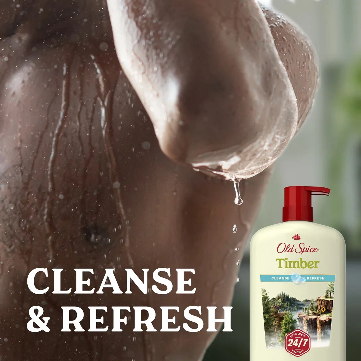 Old Spice Men's Body Wash Timber with Sandalwood - 30 fl oz: For Normal Skin, Liquid Form, Basic Cleansing, Whole Body