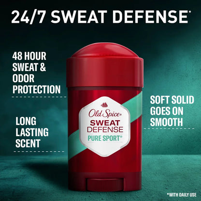 Old Spice Hardest Working Collection Sweat Defense Solid Antiperspirant & Deodorant Pure Sport Plus Twin Pack - 2.6oz