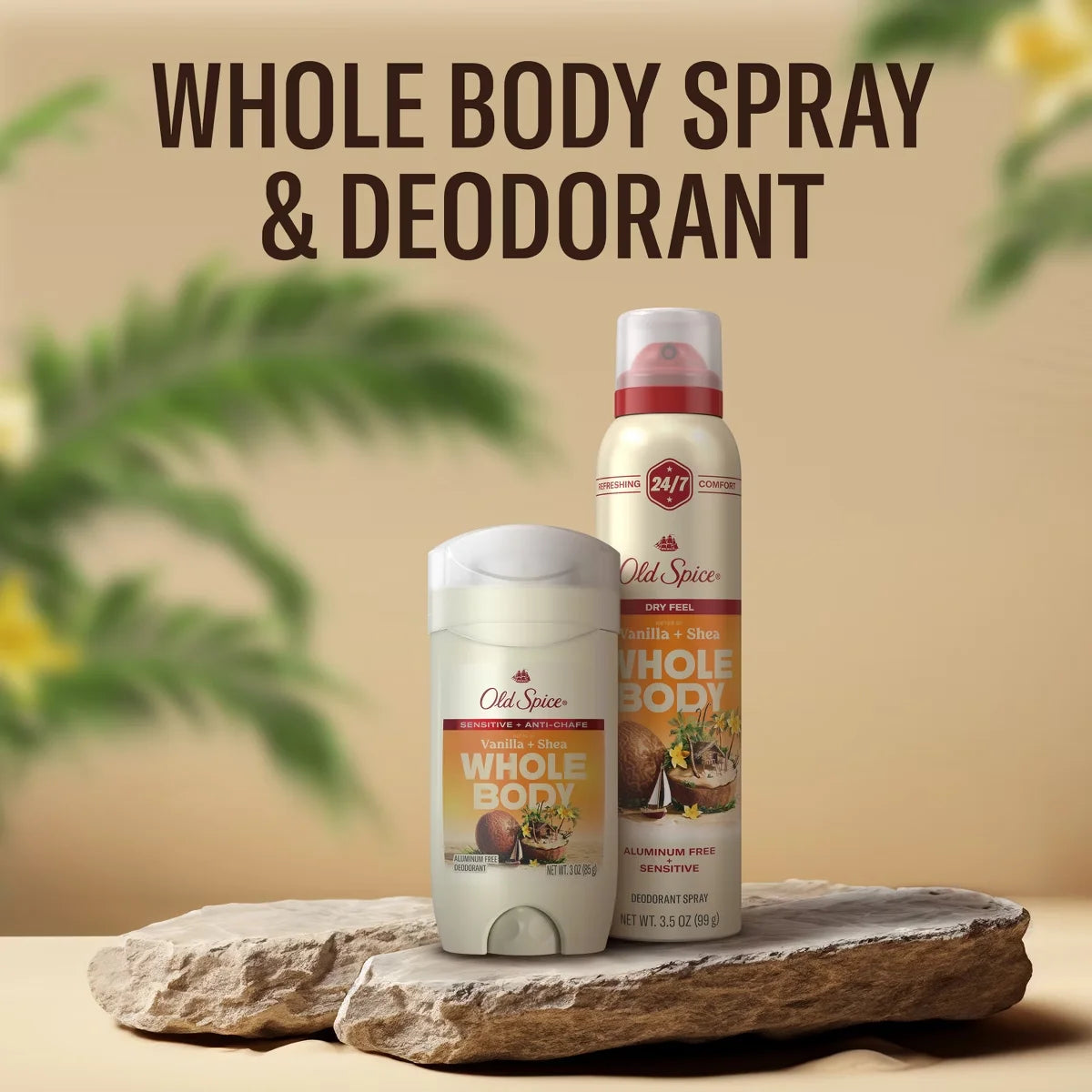 Old Spice Whole Body Solid Deodorant for Men - Vanilla & Shea - Aluminum-Free 3oz